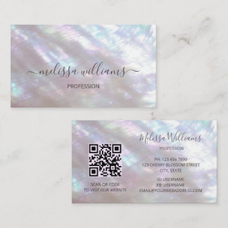 Tarjeta De Visita Código QR | Nacar Brillante
