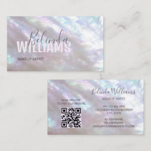 Tarjeta De Visita Código QR   Nácar Brillante
