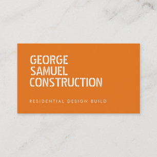 Tarjeta De Visita Código QR naranja de construcción moldeada en negr