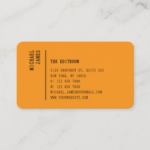 Tarjeta De Visita Código QR Naranja Minimalista Moderno Simple