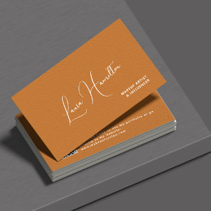 Tarjeta De Visita Código QR naranja quemado influencer de belleza mo