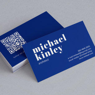 Tarjeta De Visita Código QR negrita moderno minimalista profesional