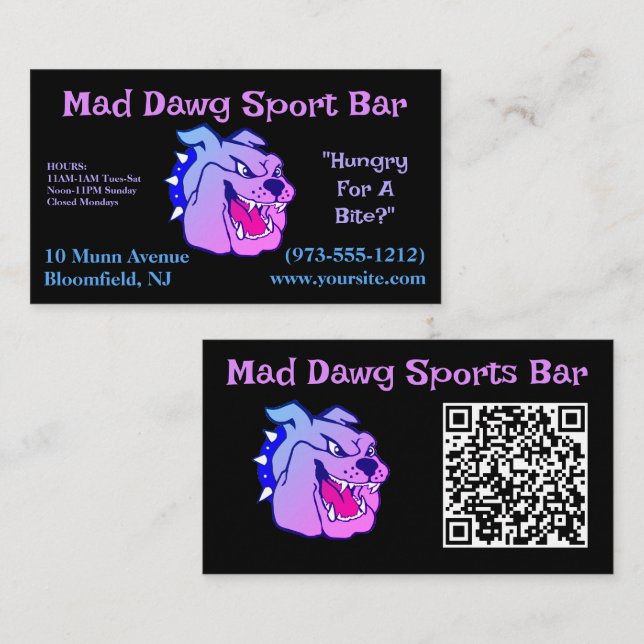 Tarjeta De Visita Código QR negro (Anverso / Reverso)