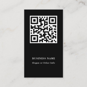 Tarjeta De Visita Código QR Negro Moderno