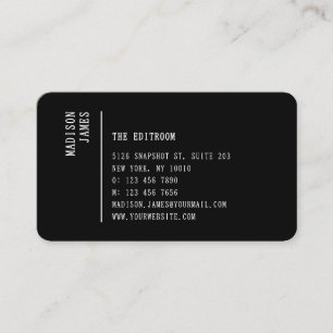 Tarjeta De Visita Código QR negro oscuro minimalista moderno simple