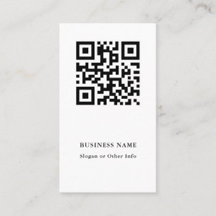 Tarjeta De Visita Código QR Negro y Blanco Moderno