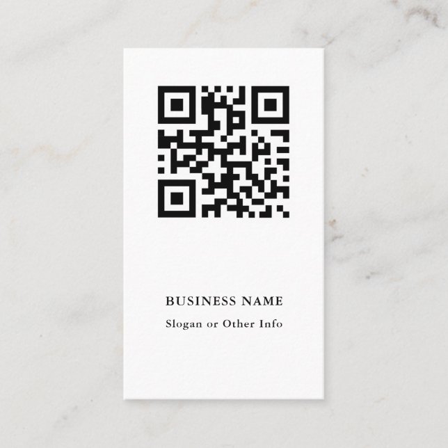 Tarjeta De Visita Código QR Negro y Blanco Moderno (Anverso)