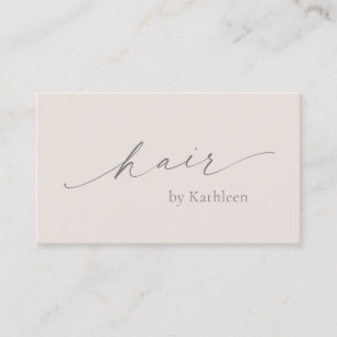 Tarjeta De Visita Código QR Neutral Beige Elegante de pelo estilista