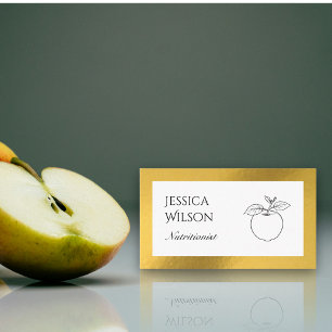 Tarjeta De Visita Código QR nutricionista fruta Relieve metalizado d