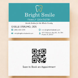 Tarjeta De Visita Código QR Oficina Dental Odontología 