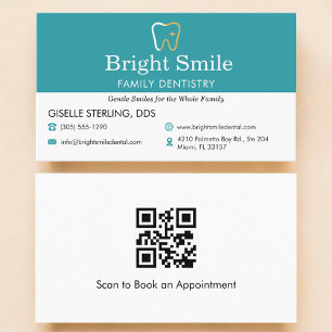 Tarjeta De Visita Código QR Oficina Dental Odontología