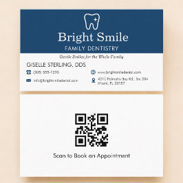 Tarjeta De Visita Código QR Oficina Dental Profesional Odontología