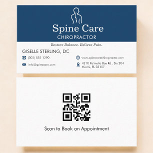 Tarjeta De Visita Código QR Oficina Quiropráctica
