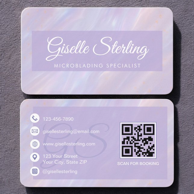 Tarjeta De Visita Código QR Ópalo Irisado de Microblading (Subido por el creador)