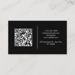 Tarjeta De Visita Código QR oscuro moderno