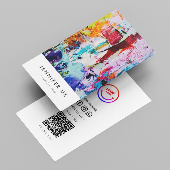 Tarjeta De Visita Código Qr para artistas profesionales modernos y m (Subido por el creador)