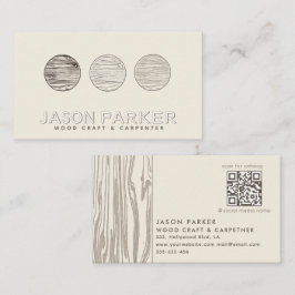 Tarjeta De Visita Código Qr para carpintero profesional de madera ta