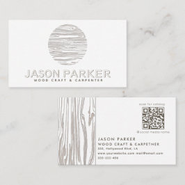 Tarjeta De Visita Código Qr para carpintero profesional de madera ta