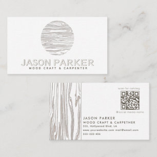 Tarjeta De Visita Código Qr para carpintero profesional de madera ta
