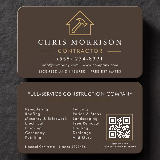 Tarjeta De Visita Código QR para contratista y constructor profesion (Subido por el creador)