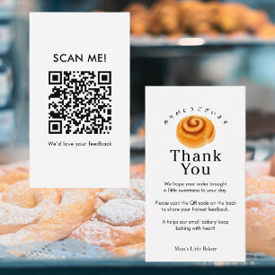 Tarjeta De Visita Código QR para dejar una reseña del rollo de canel
