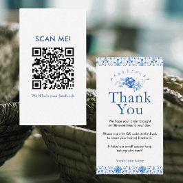 Tarjeta De Visita Código QR para dejar una reseña en Azul Marino Dam
