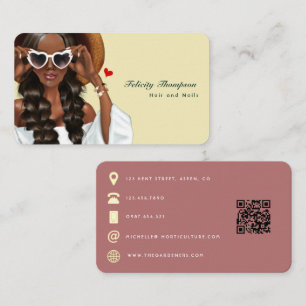 Tarjeta De Visita Código QR para el estilo de cabello afroamericano