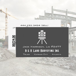 Tarjeta De Visita Código QR para el estudio de tierras moderno