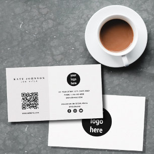 Tarjeta De Visita Código QR para el logotipo de negocios Minimalista