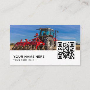 Tarjeta De Visita Código QR para el Tractor Agrícola de Agricultores