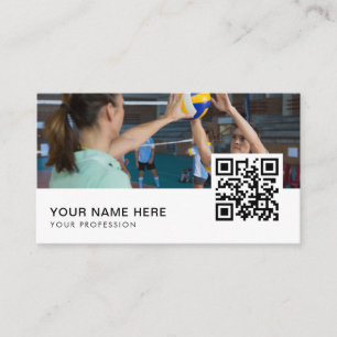 Tarjeta De Visita Código QR para entrenador de voleibol