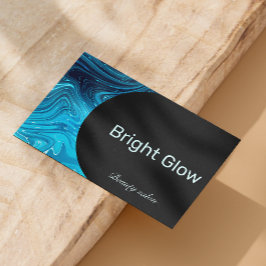 Tarjeta De Visita Código Qr para esteticista de Aqua azul Verde azul