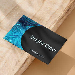 Tarjeta De Visita Código Qr para esteticista de Aqua azul Verde azul