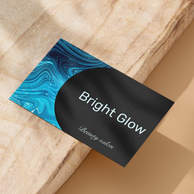 Tarjeta De Visita Código Qr para esteticista de Aqua azul Verde azul (Iridescent Blue Teal Aqua Esthetician Qr Code Business Card)