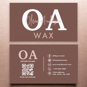 Tarjeta De Visita Código QR para esteticista especializado en Cera d