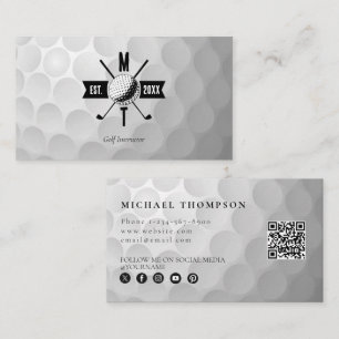 Tarjeta De Visita Código QR para instructores de golf de negocios de