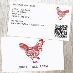 Tarjeta De Visita Código QR para la granja de huevos de pollo de Hen