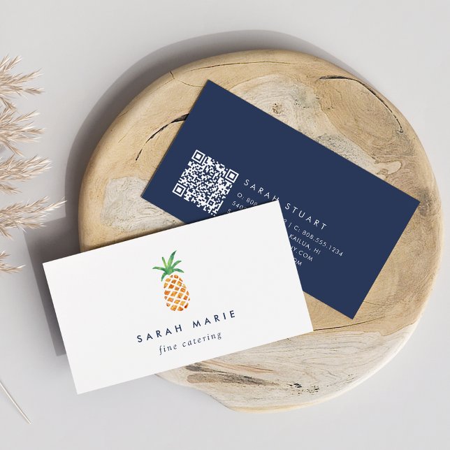 Tarjeta De Visita Código QR para la Hospitalidad de Piña (Subido por el creador)