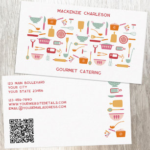Tarjeta De Visita Código QR para la panadería Retro Catery