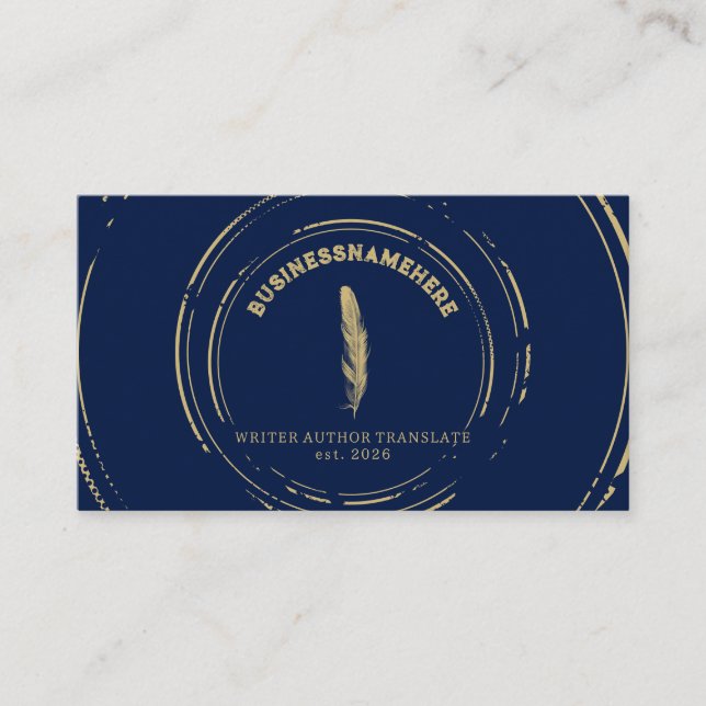 Tarjeta De Visita Código QR para notario móvil de escritor de marina (Anverso)