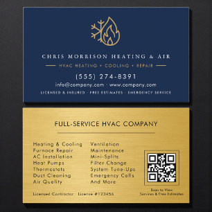 Tarjeta De Visita Código QR para reparación e instalación de HVAC