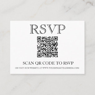 Tarjeta De Visita Código QR para RSVP de Boda Simple