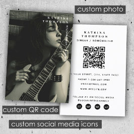 Tarjeta De Visita Código QR para un cantante moderno