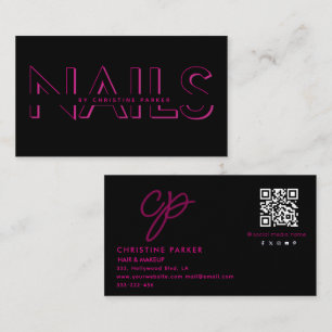 Tarjeta De Visita Código Qr para uñas profesionales minimalistas