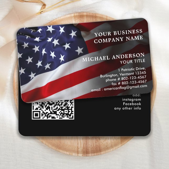 Tarjeta De Visita Código QR Patriótico Moderno de la Empresa de Band (Subido por el creador)