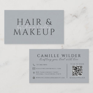 Tarjeta De Visita Código QR Pelo Y Maquillaje Neutral