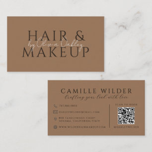 Tarjeta De Visita Código QR Pelo Y Maquillaje Sark Terracota