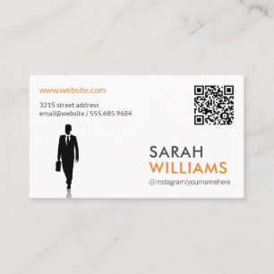 Tarjeta De Visita Código QR Persona de negocios