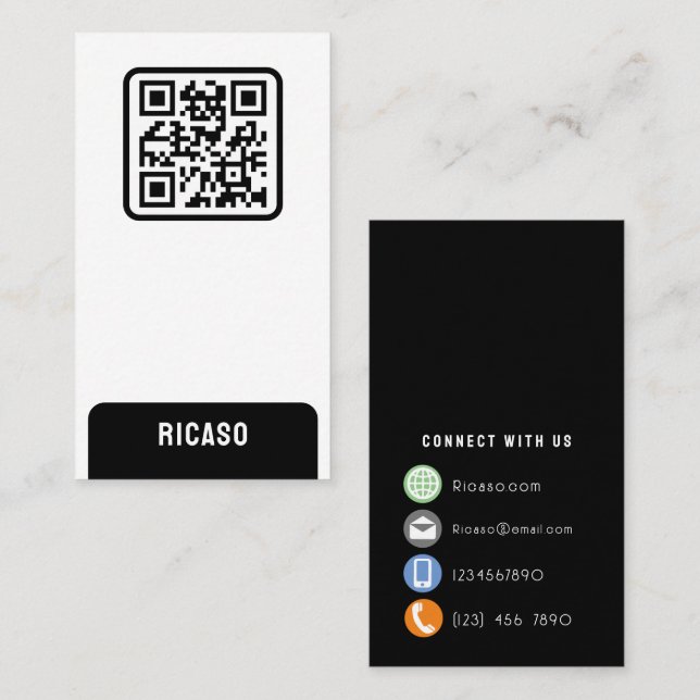 Tarjeta De Visita Código QR personalizado (Anverso / Reverso)