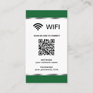 Tarjeta De Visita Código QR personalizado de red wifi y contraseña